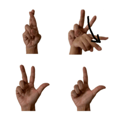 手話・指文字の実写絵文字２（ら行〜）