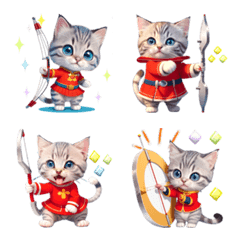 Anime Cat  Archery Mini Sticker