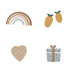 Various emojis in dusty colors