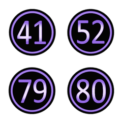 黑色紫色圓形數字(41-80)