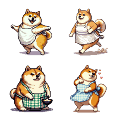 Pixel art fat shiba for wife emoji