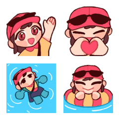 Cute Animated Lifeguard Summer Emoji