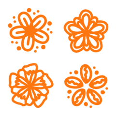 Line flower series3(Orange)