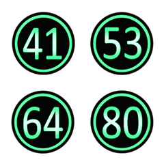 Black fluorescent green number(41-80)