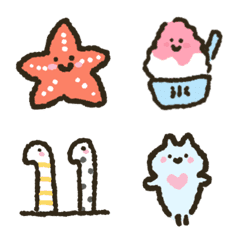 Emoji of various summer things