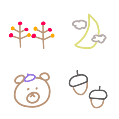 อิโมจิไลน์ daily simple autumn Emoji