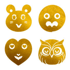 Unique Gold Emoji Faces for Good Luck!