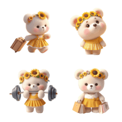 Sunflower bear, many emotions