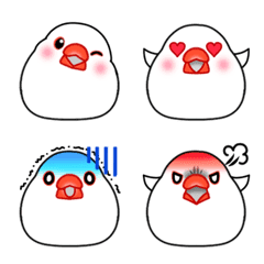 White Java sparrow_Emoji