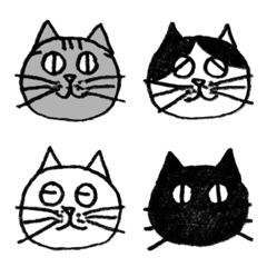 The Four Cats Monochrome Emoji