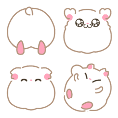 Cute simple hamster Emoji(pearl white)3