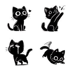 会話の中に黒猫をそっと添えて　絵文字