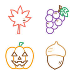 Autumn line drawing emoji