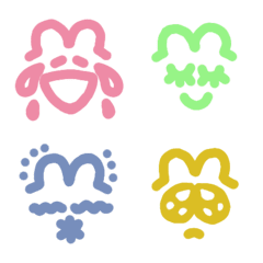うさぎのシンプルな線絵文字