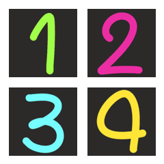 glowing colored numbers