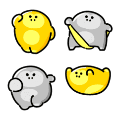 Gold and silver gorilla animated emoji