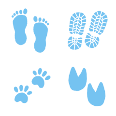 Cute footprints.Animal footprint(blue)