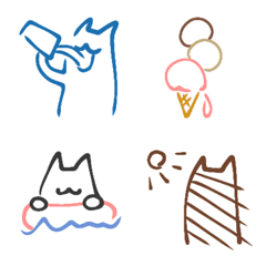 อิโมจิไลน์ Summer Vacation Cat Emoji