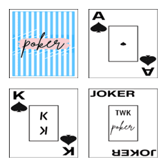 อิโมจิไลน์ poker cards for Texas hold'em(black)