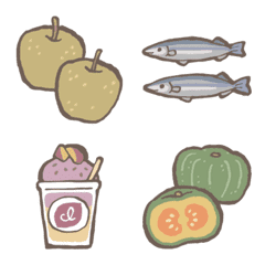 yuru autumn food kabiemoji