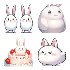 Cute round rabbit emoji