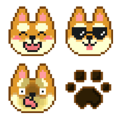 อิโมจิไลน์ kawaii shibainu pixel art emoji