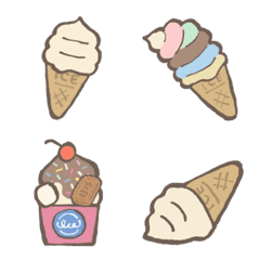 อิโมจิไลน์ yuru soft serve ice cream kabiemoji