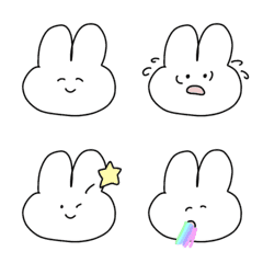 อิโมจิไลน์ white rabbit cute emojis