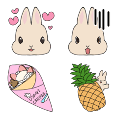 อิโมจิไลน์ Rabbit and Gourmet Emoji