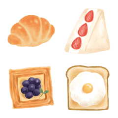 อิโมจิไลน์ bread watercolor emoji