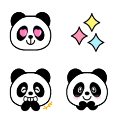 อิโมจิไลน์ Panda emoji with various expressions