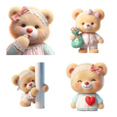 Little bear in pastel pajamas 1