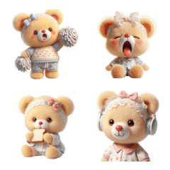 Little bear in pastel pajamas 2