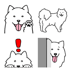 อิโมจิไลน์ Dog Emoji Samoyed