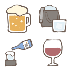 อิโมจิไลน์ yuru alcohol drink kabiemoji