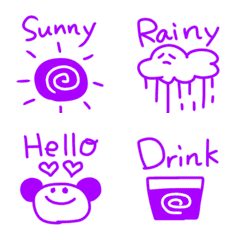 Purple English Emoji