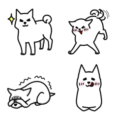 อิโมจิไลน์ White dog sticker