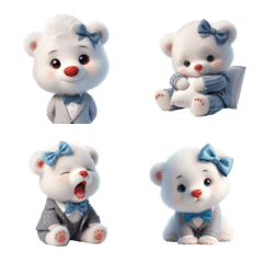 Businessman little bear emoji v.2