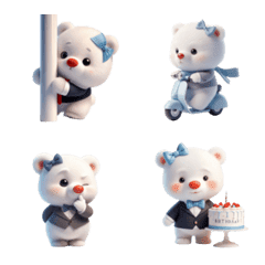 Businessman little bear emoji v.3