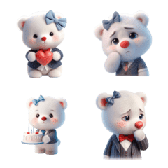 Businessman little bear emoji v.1