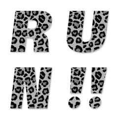 Monotone leopard print alphabet