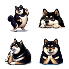 Polite word fat black shiba emoji