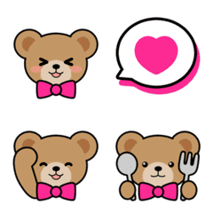 อิโมจิไลน์ Teddy Bear Face EMOJI[PINK]