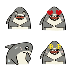 Funny Emoji Stickers(Gray Shark)