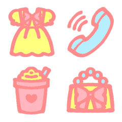 Pastel graffiti-style emojis