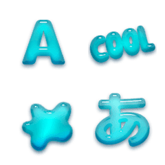 อิโมจิไลน์ AQUA Deco Letter Emoji Kana/Alphanumeric