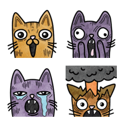 Funny cat exaggerated feeling emoji