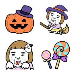 Ugly charming woman mov Halloween Emoji