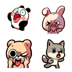 Cute animal extreme expression stickers