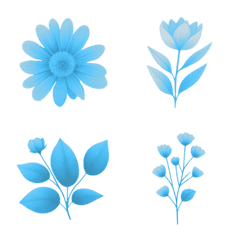 Forest flower collection(sky blue)